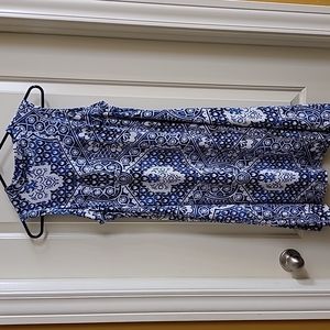 American Living blue & white patterned dress. Sleeveless
